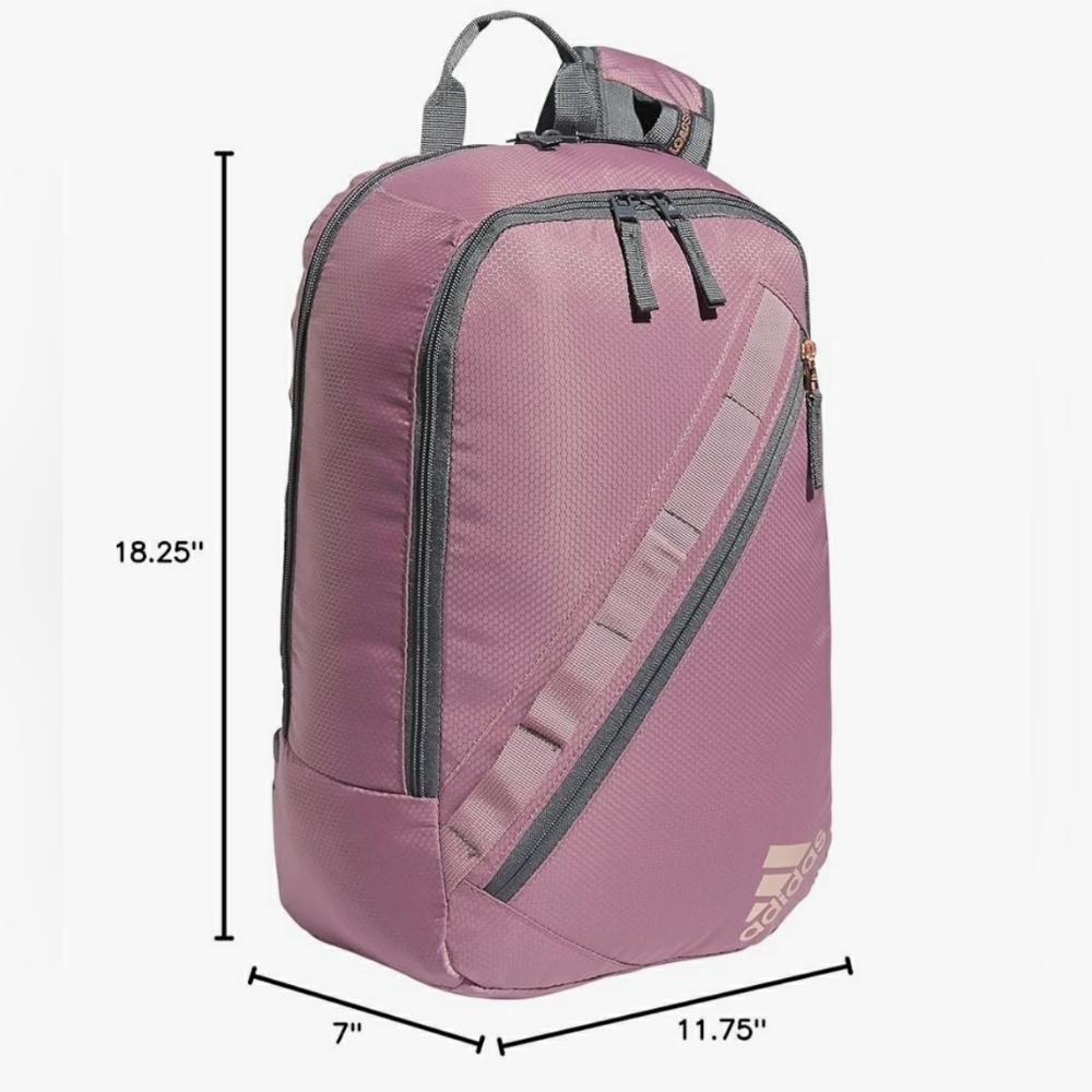 Adidas Pink and Gray Women's One Shoulder Crossbody Backpack Laptop Bag